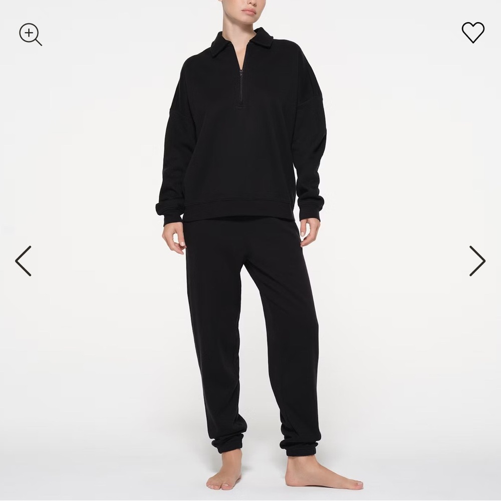 Skims matching set - cotton fleece quarter zip pullover and cotton fleece shorts